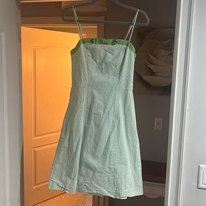 Gingham green and white summer dress